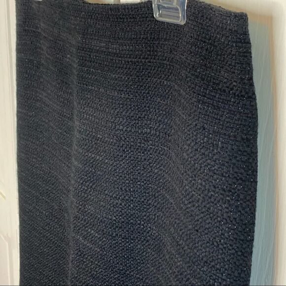 Theory Frieda Black Tweed Virgin Wool Pencil Skirt - Picture 4 of 10